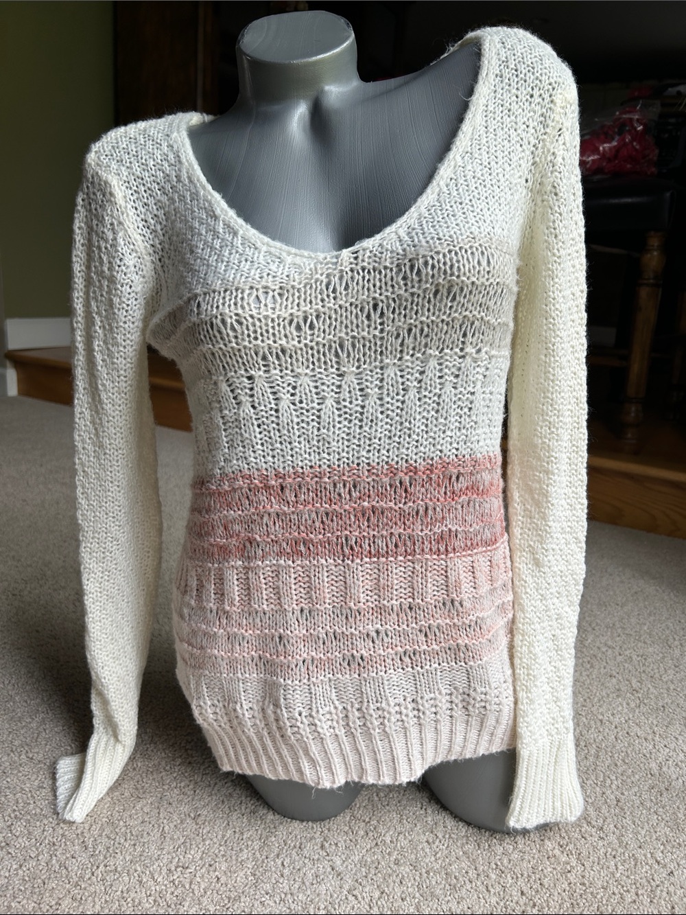 MAURICE’S IVORY STRIPED SWEATER